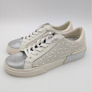 Dolce Vita Zina Crystal Sneakers Women's Low Top Leather Ivory Size US7.5 EU38